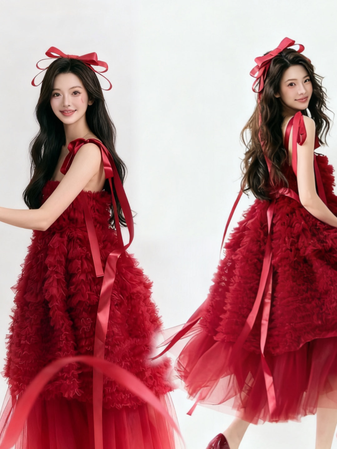 Ethnic Fashion Photography - Red Tulle Skirt Artistic Birthday Photography