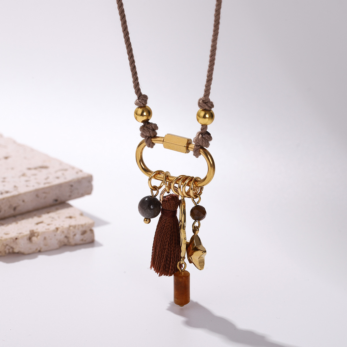 Ethnic Fashion Co In - Boho Long Cord Tassel Necklace for