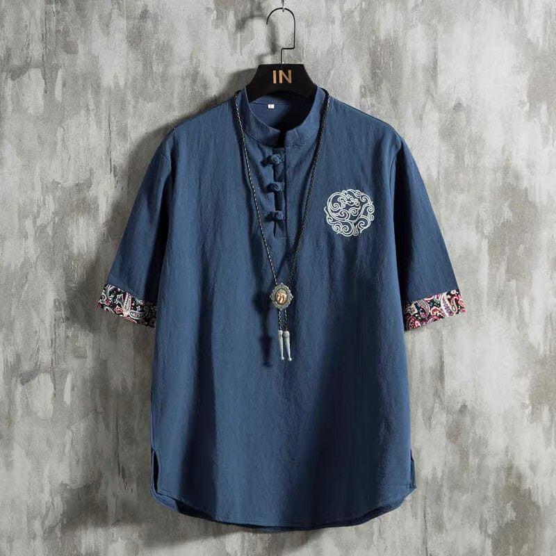 Linen Short Sleeve T-Shirt Men – Urban Ethnic Fashion recenzja i cena