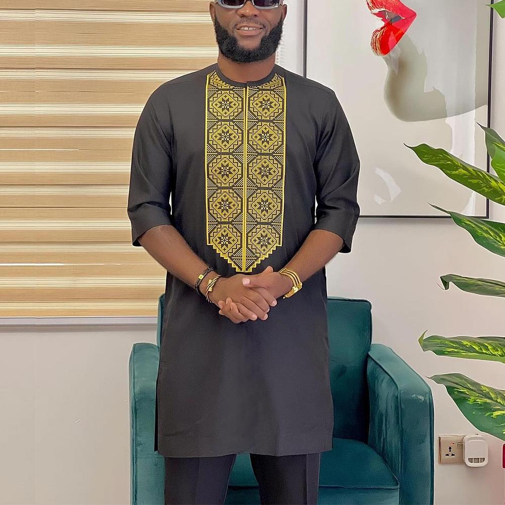 Kaunda Fashion Men's Set Slim  – Dashiki Shirt Men recenzja i cena