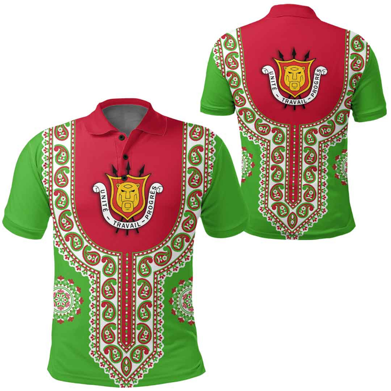 Burundi Flag Map 3D Print Polo – Dashiki Shirt Men recenzja i cena