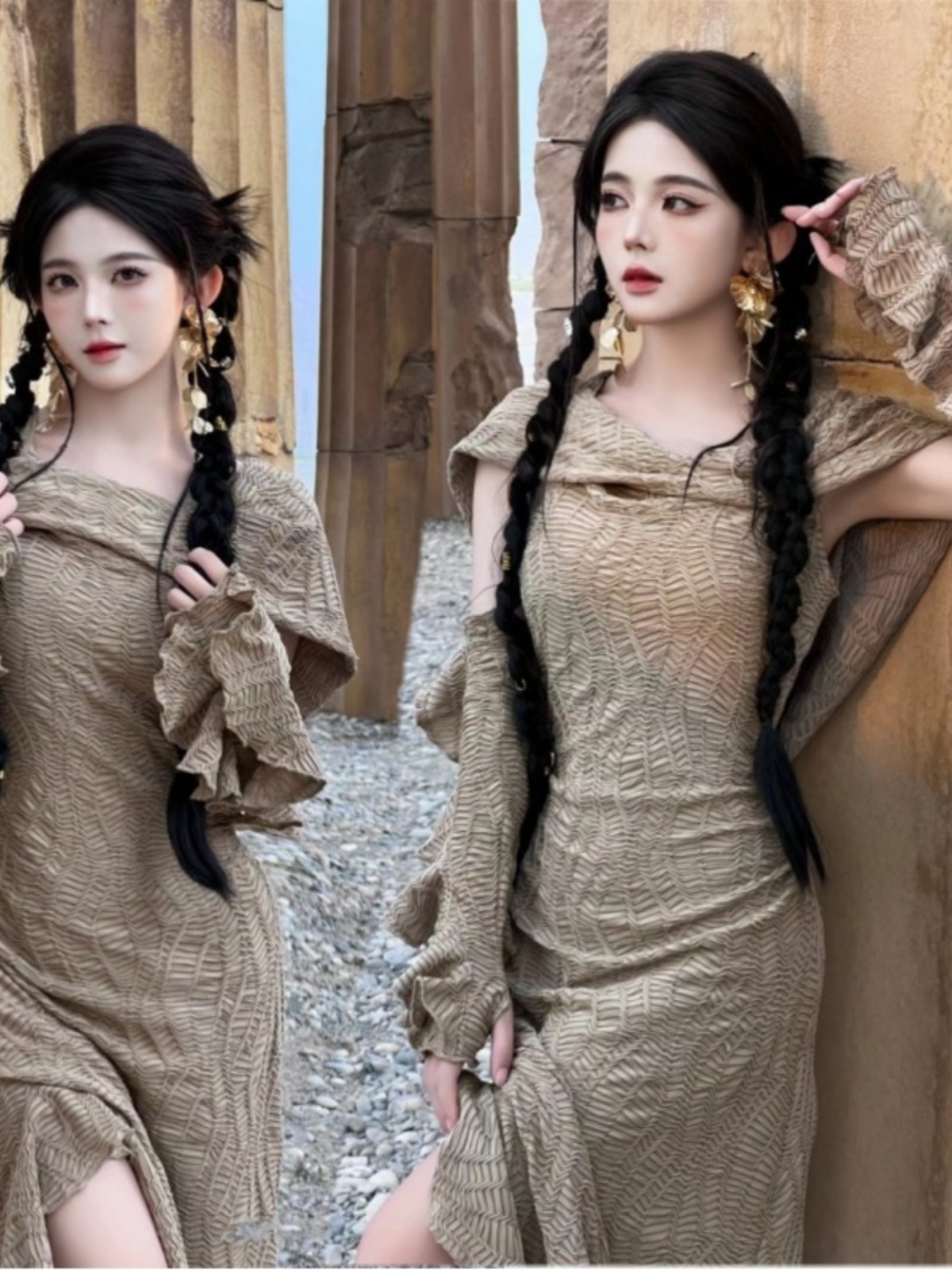 Desert  Themed Long Dress Wome – Ethnic Fashion Photography recenzja i cena