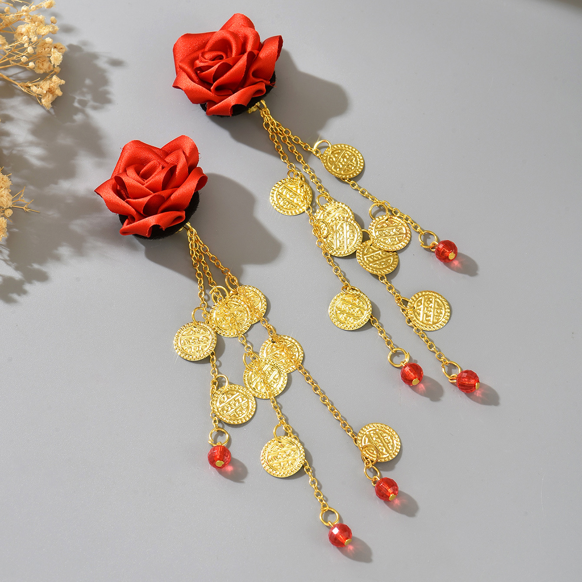Red Rose Fabric Clip-On Earrin – Ethnic Fashion Co In recenzja i cena