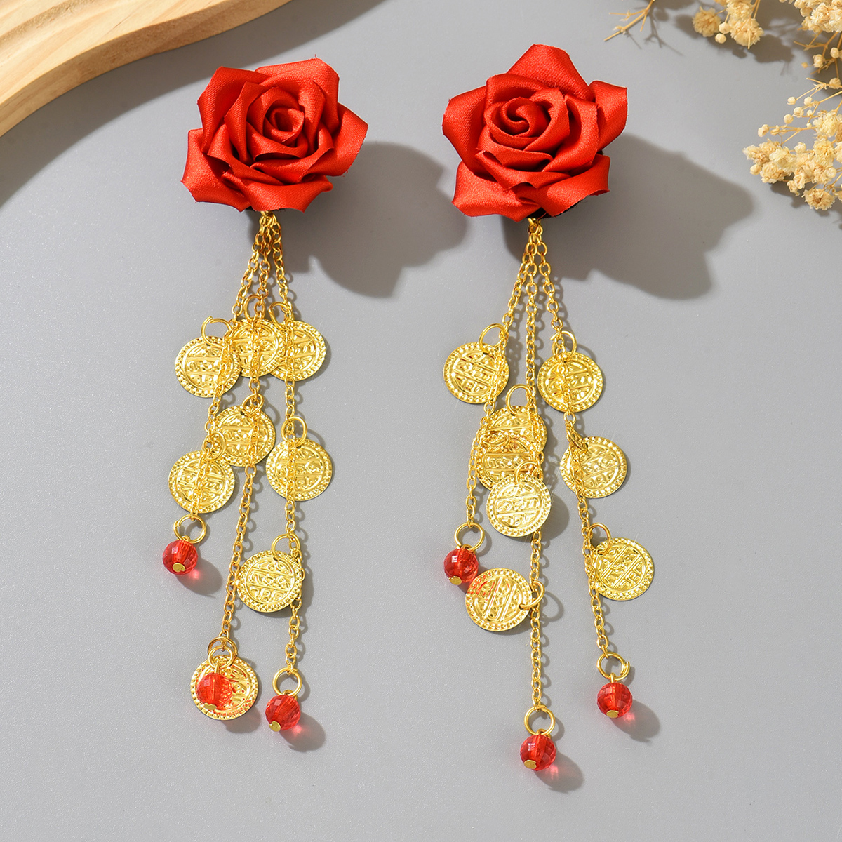 Red Rose Fabric Clip-On Earrin – Ethnic Fashion Co In recenzja i cena
