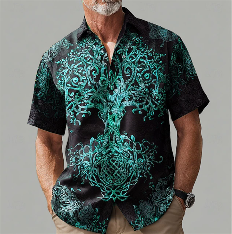 Vintage Men's Shirt Short Slee – Ethnic Fashion World recenzja i cena