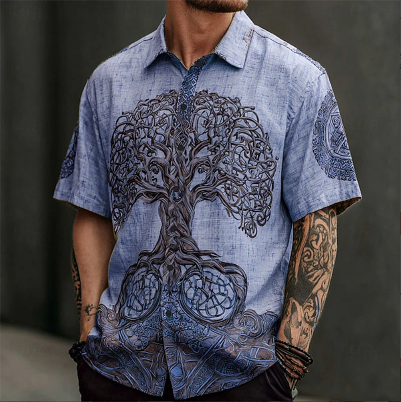 Vintage Men's Shirt Short Slee – Ethnic Fashion World recenzja i cena