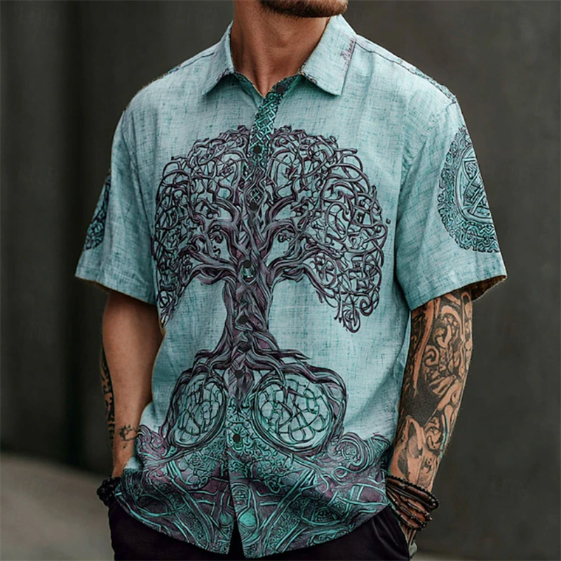 Vintage Men's Shirt Short Slee – Ethnic Fashion World recenzja i cena