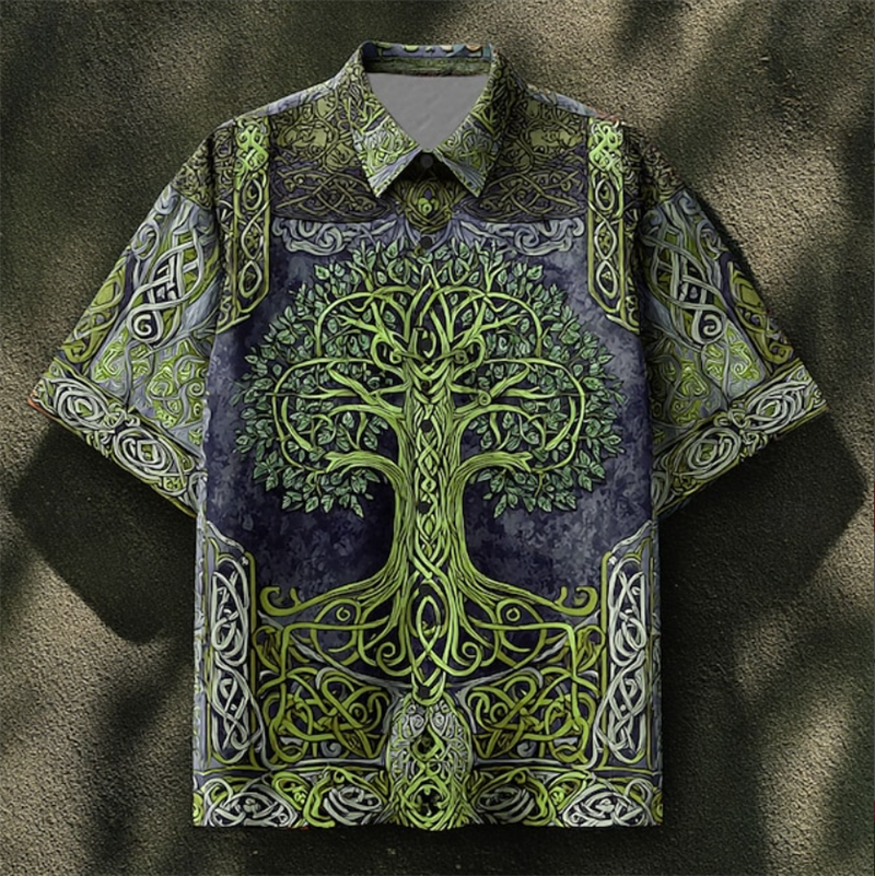Vintage Men's Shirt Short Slee – Ethnic Fashion World recenzja i cena