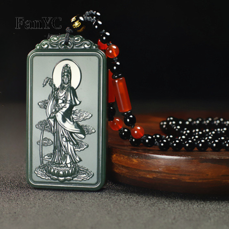 Natural Hetian Jade Qingyu Gua – Ethnic Fashion Men recenzja i cena
