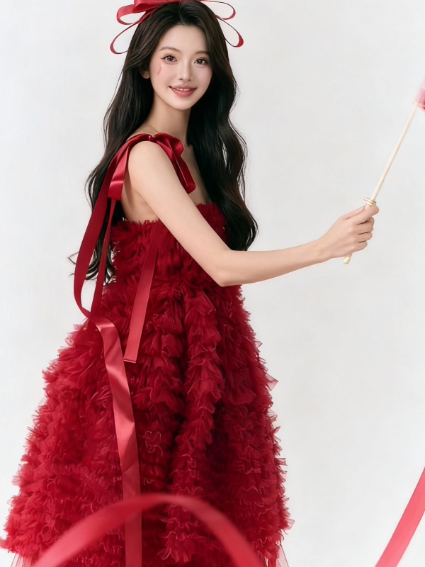 Red Tulle Skirt Artistic Birth – Ethnic Fashion Photography recenzja i cena