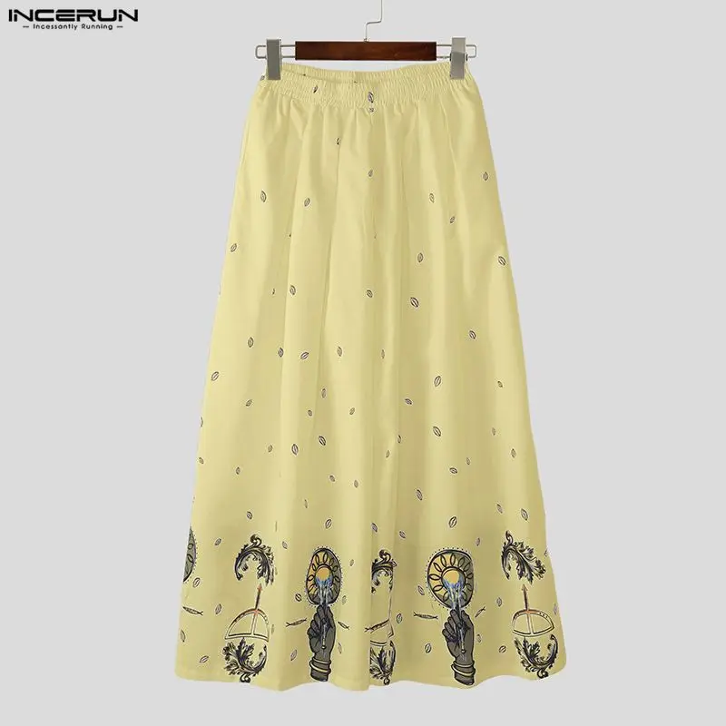INCERUN Men Wide Leg Pants Pri – Ethnic Fashion Men recenzja i cena