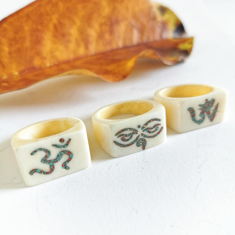 Tibetan Amulet Symbols Ring fo – Ethnic Fashion Com recenzja i cena