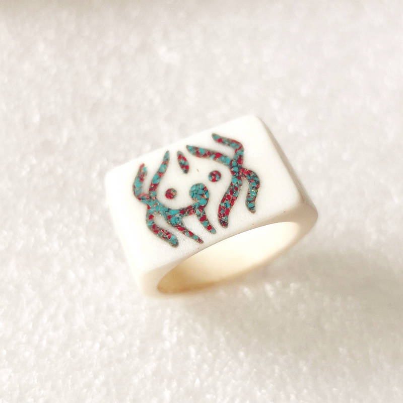 Tibetan Amulet Symbols Ring fo – Ethnic Fashion Com recenzja i cena