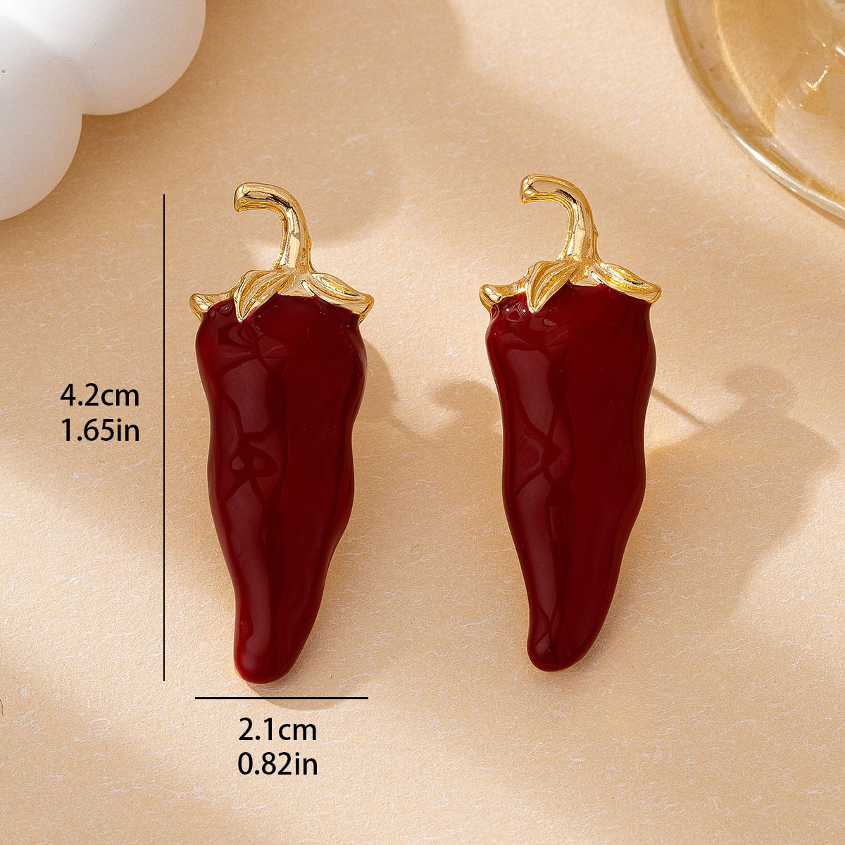 Quirky Chili Stud Earrings Wom – Ethnic Chic Fashion recenzja i cena